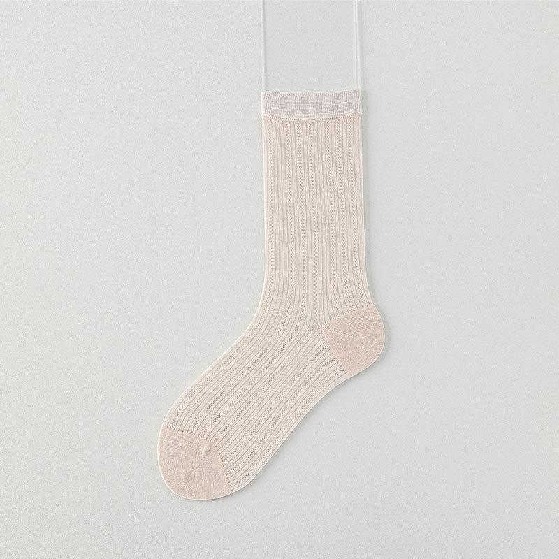 Female Summer Thin Moisture Absorbing Sweat Net Breathable Month In The Tube Stack Socks