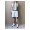 Ice Silk Short Sleeve T-Shirt for Men Korean Style Trendy New Summer Color-Block Personality Tee Slim Fit Knitted Round Neck Short T-Shirt for Men