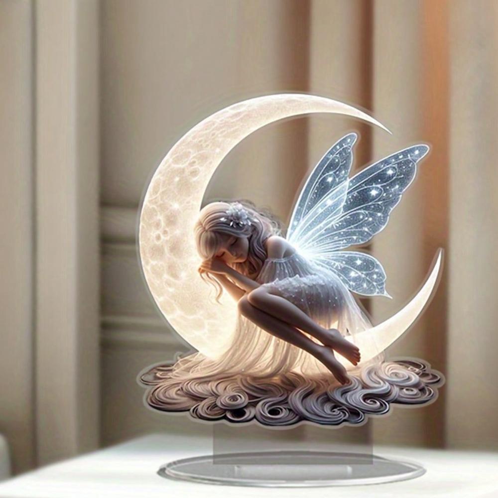Charming fairy, 2D flat acrylic, tabletop decoration, ornaments, suitable for living room, office, gifts, Christmas, Halloween
