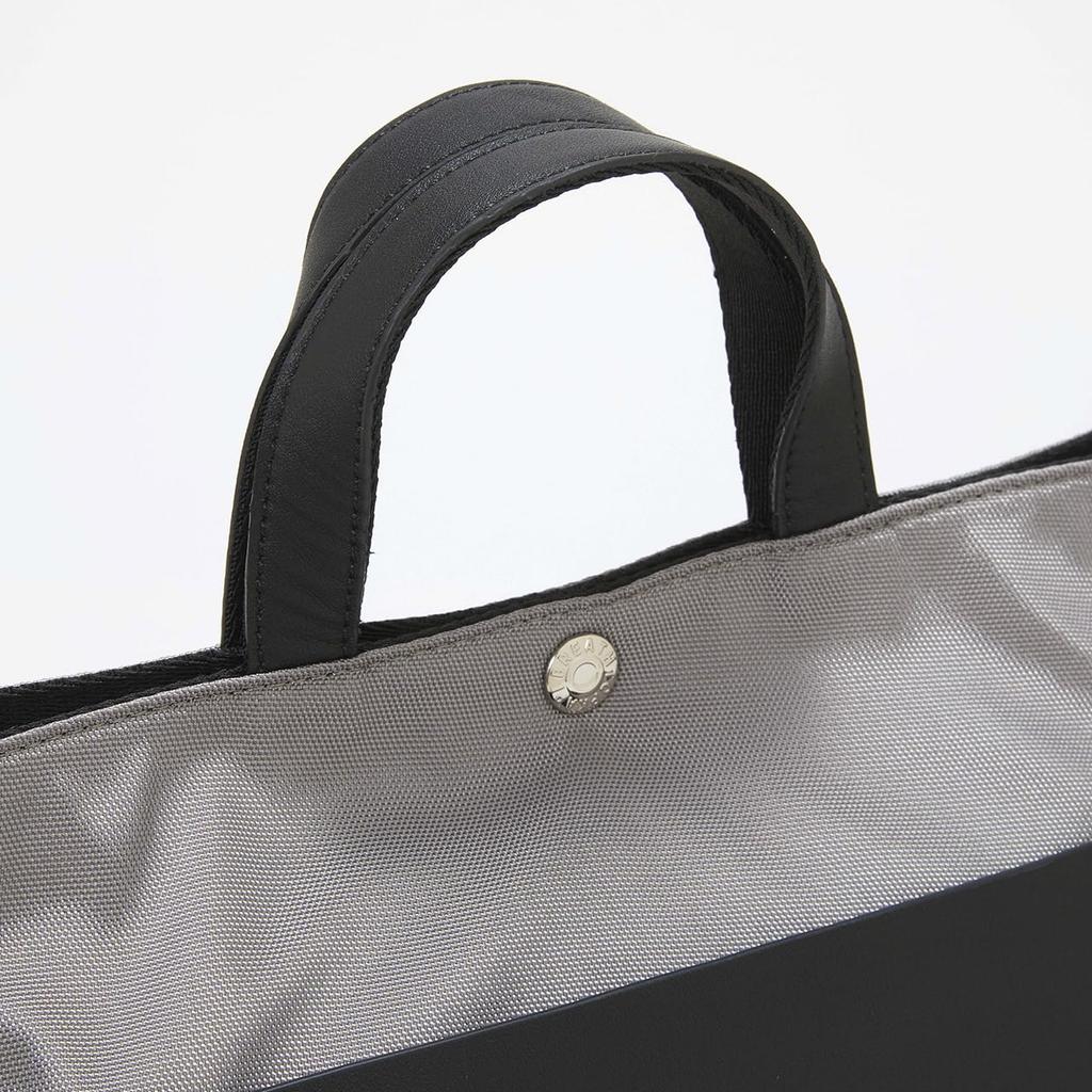 TOPKAPI Leather Pocket Mini Tote Bag with Shoulder Lightweight CALM Breath sisWEB ExclusiveNylon Strap, / [Gray]