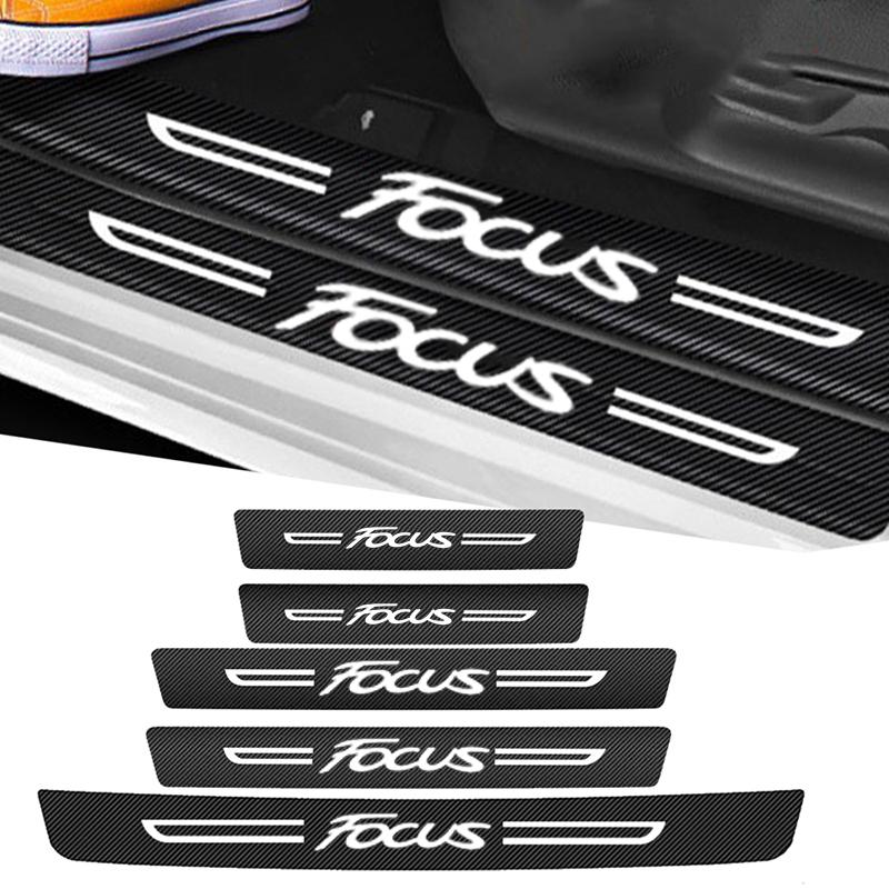 For Ford FOCUS Escape Fiesta Edge Explorer Car Door Threshold Protector Stickers Pedal Guards Trunk Sill Scuff Plate Accessories