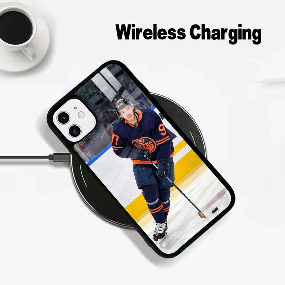Hockey su Ghiaccio C-Connor McDavid Per IPhone17 16 15 14 13 12 11 Plus Pro Max Plus Caricatore Wireless Cover per Telefono