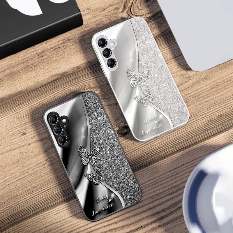 Goldener Schmetterling Für Samsung Galaxy A14 4G 20 30 52 20S 21S 22 A32 33 34 42 50 51 53 54 70 71 72 73 5G Glas Handyhülle