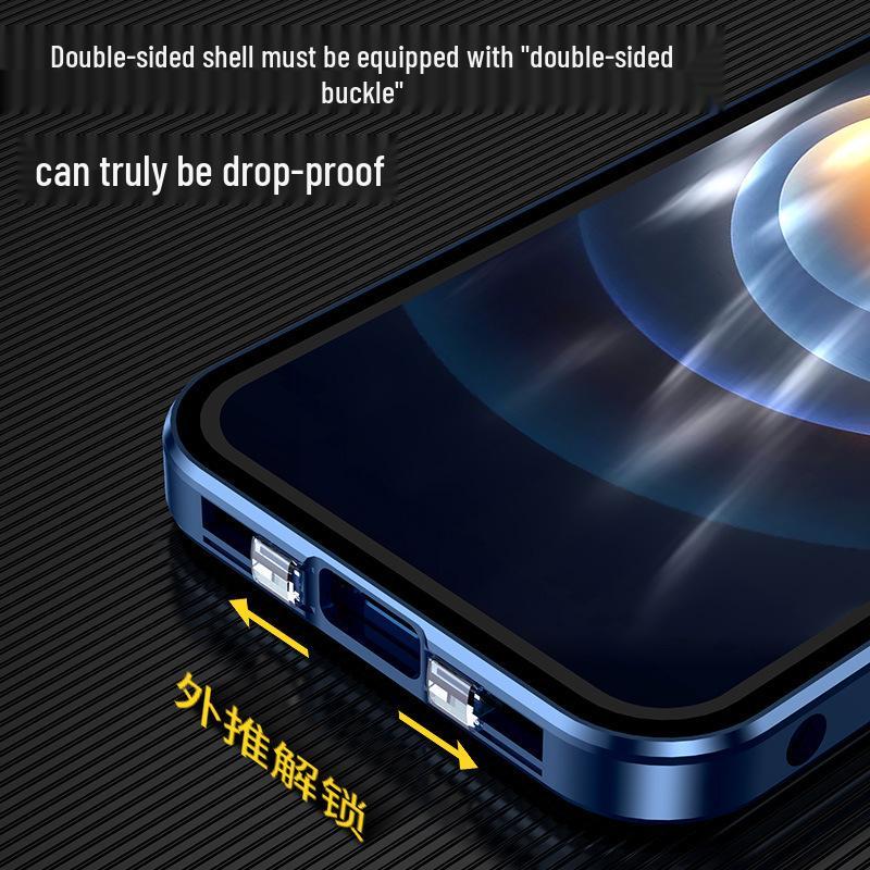 iPhone 16 Pro Max Metal Frame Protective Case with Double-Sided Glass