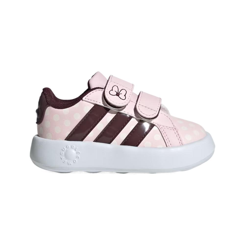 Adidas Disney X  Grand Court Comfortable Simple Versatile Fashion Low-Top Walking Shoes Baby Shoes Pink JR8131