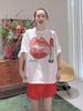 Nanyou 2026 Spring Lipstick Print Round Neck Loose Short Sleeve Women's T-shirt