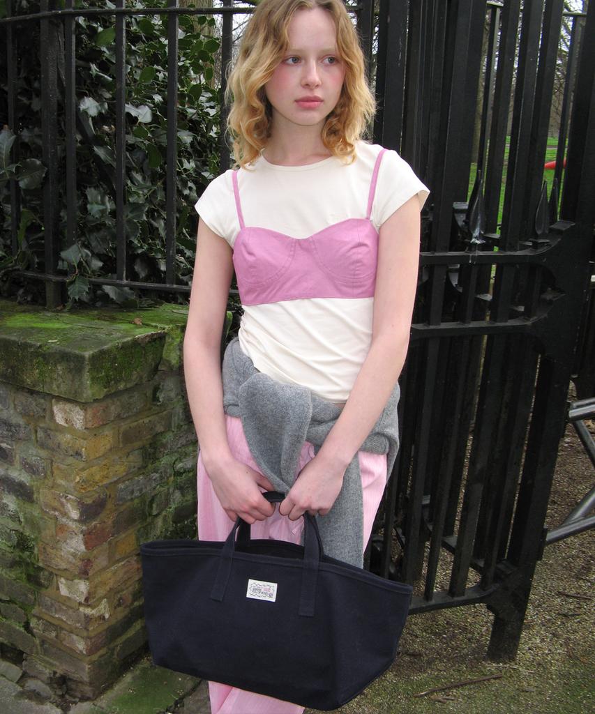 Sinoon Rose Label Point Tote Bag (Navy)