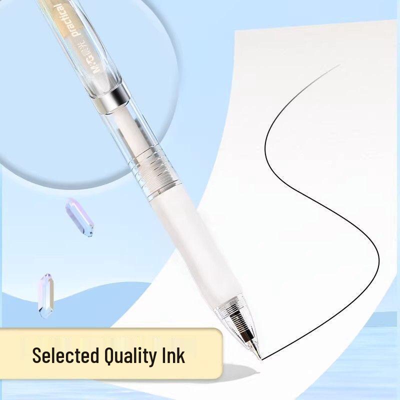 Chen Guang K3558 Schnelltrocknender Schwarzer Gelstift, 0,5 mm ST-Spitze, Transparent, Ideal für Prüfungen