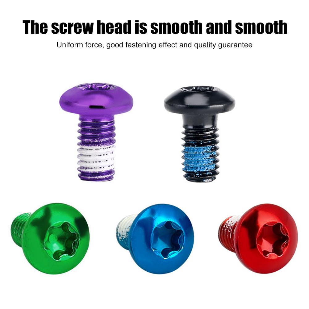 12pcs M5x10mm Disk Brake Rotor Bolts Colorful Stainless Steel MTB Mountain Bike T25 Brakes Disc Fixed Screw Bicycle Accessories