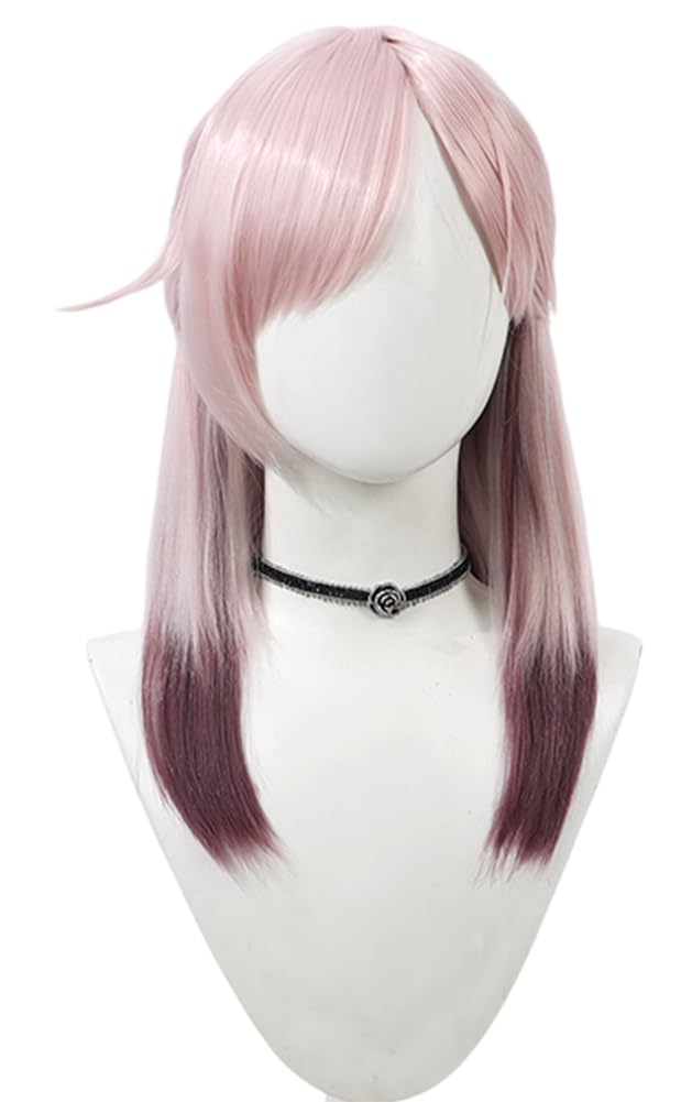 Cosplay Wig, Jatoin Hodoki Wig, Long with Net, Harajuku Style, Pink-Brown Gradient, Heat-Resistant Wig