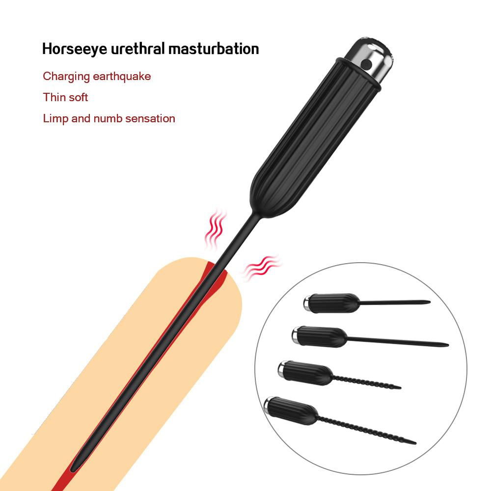 Silicone Male Horse Eye Vibrator, Urethral Dilator Stimulation Masturbator, Penis Insertable Sex Toy, SM Adult Sex Toys, Sex Toy