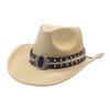 Autumn and winter new European and American style men's western cowboy hat British jazz top hat hat