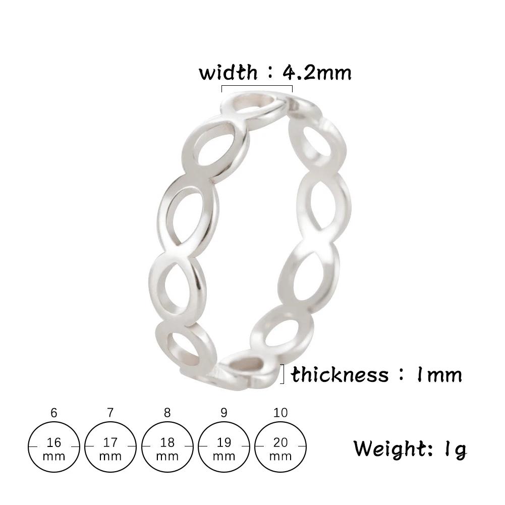 

Teamer Infinity Rings with Zircon Pendant Tassel Chain Women Stainless Steel Geometric Rings Couple Jewelry Gift Wholesale 6