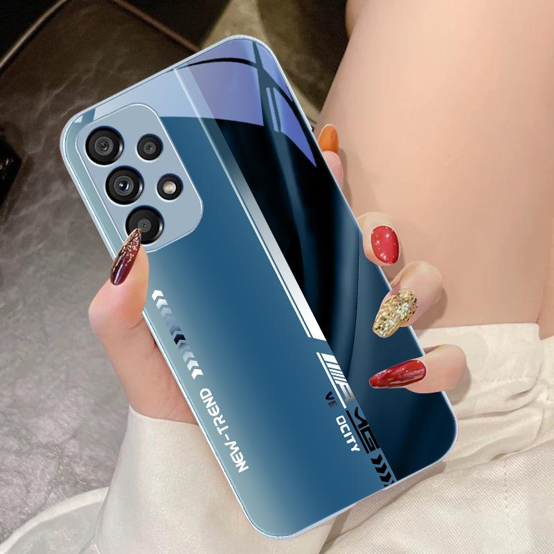 Handyhülle aus gehärtetem Glas für Samsung Galaxy S10 4G S20 11E 30 S21 21Fe 22 Pro S23 Ultra 5G S8 S9 Farbverlauf zweifarbig