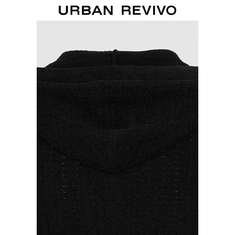 UR 2025 Vinter Dam Ihålig Stickad Kofta med Huva