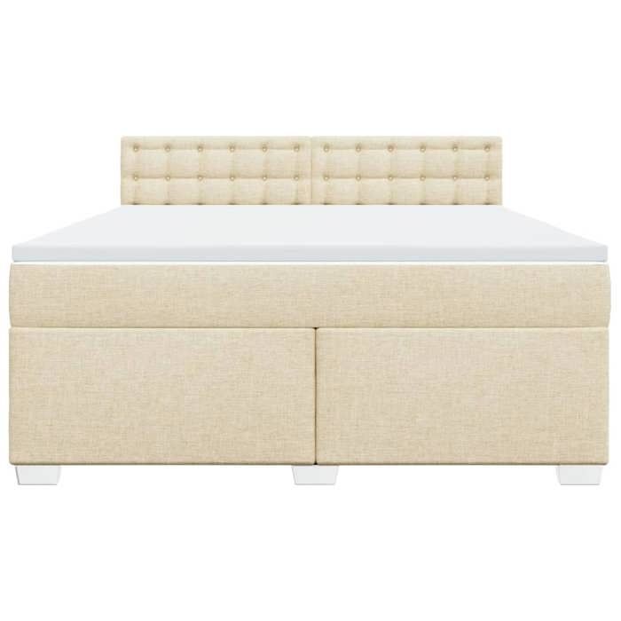 Maison Exclusive - Sommier à lattes de lit avec matelas Crème 180x200 cm Tissu
