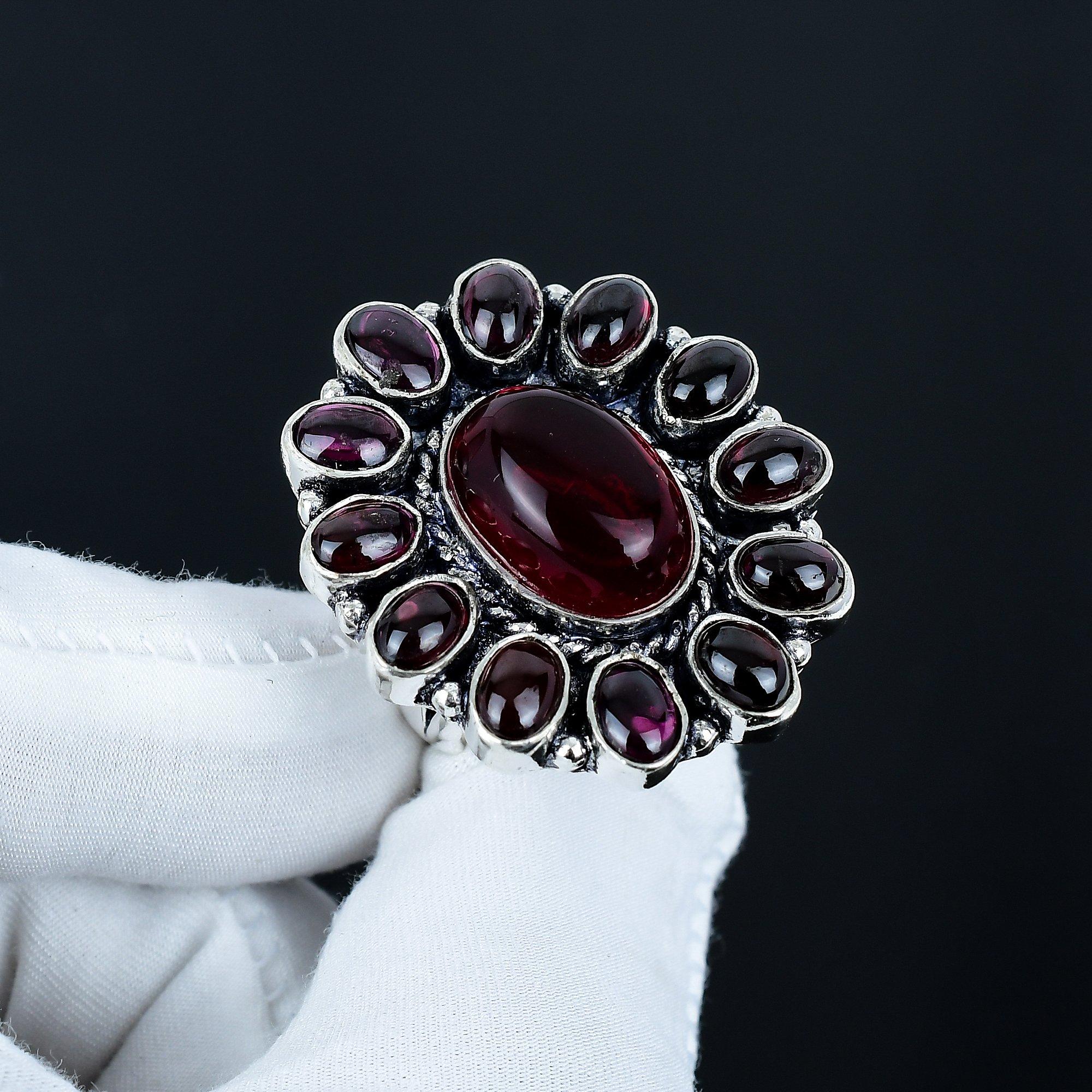 

Кольцо с сердоликом и розовым аметистом, кольцо из стерлингового серебра 925 пробы, подарок для нее, овальный камень, элегантное кольцо ручной работы, серебряное кольцо с цветком из сердолика US 7 красный