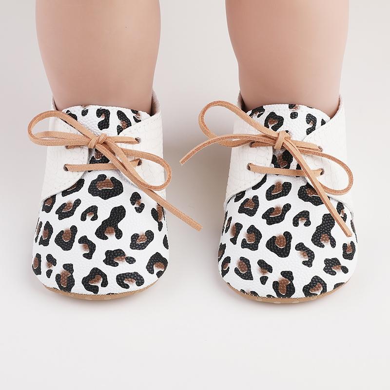 Boty pro batolata Baby Leopard Print Boty pro volný čas Protiskluzové měkké dětské boty