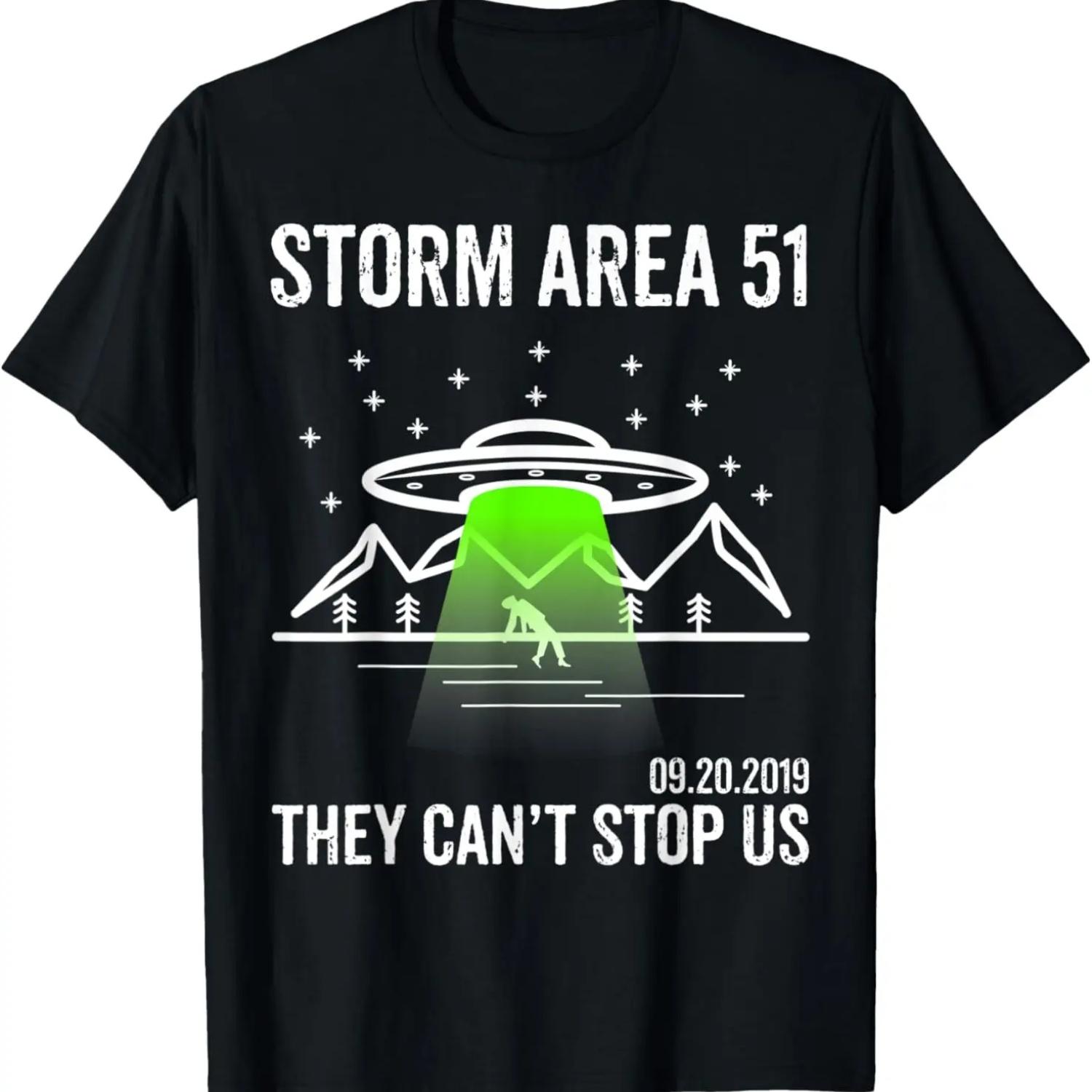 Storm Area 51 Shirt Alien UFO They Can t Stop Us T-Shirt XXXXXL чёрный