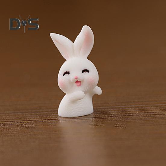 2Pcs Long Lasting New Year Ornaments Handmade Creative Rabbit Zodiac Micro Landscape Ornament