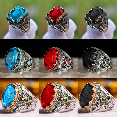 Fashionable Hollow Carved Craftsmanship Full Diamond Ring Pattern Ring for Men and Women, Popular Punk Style Inlaid Ring
