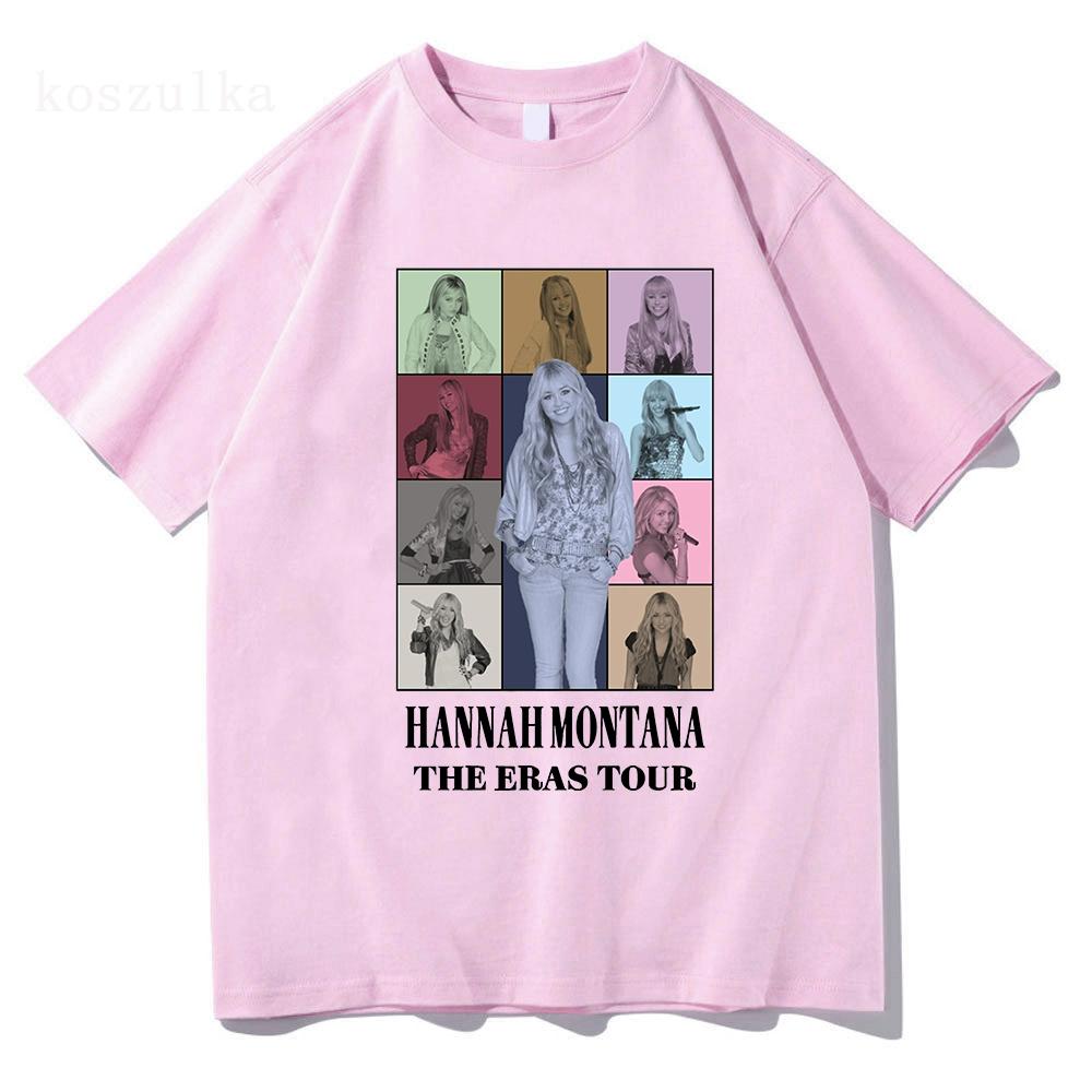 Hannah Montana The Eras Tour TShirts Fashion MenWomen Clothing Aesthetic Tops Summer Unisex Streetwear Vintage Cotton TShirts