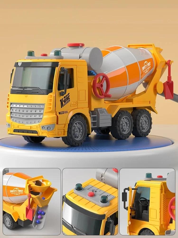 Large Simulation Engineering Mixer Truck Model Inertia Transporter Concrete Cement Truck Light Music Children Toys Gift