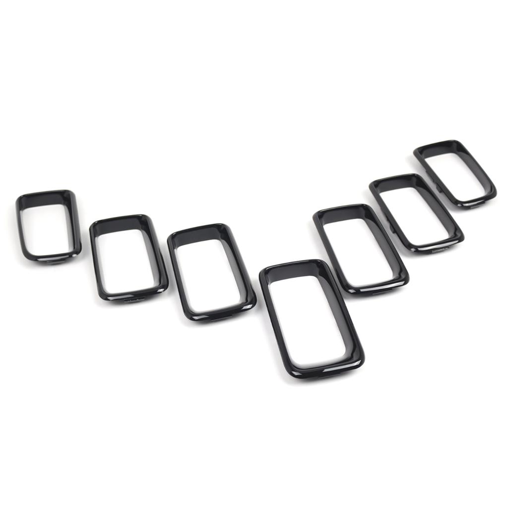 7pcs Front Grille Grill Insert Cover Frame Replacement for Jeep Compass from 2011 to 2016, 51137449207, 51137300589