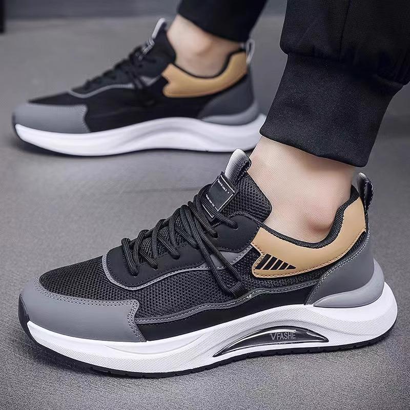 2025 Autumn New Men's Shoes Fashion Versatile Sports Casual Shoes Mesh Breathable Soft Sole Non-slip Wear-resistant Running Shoes