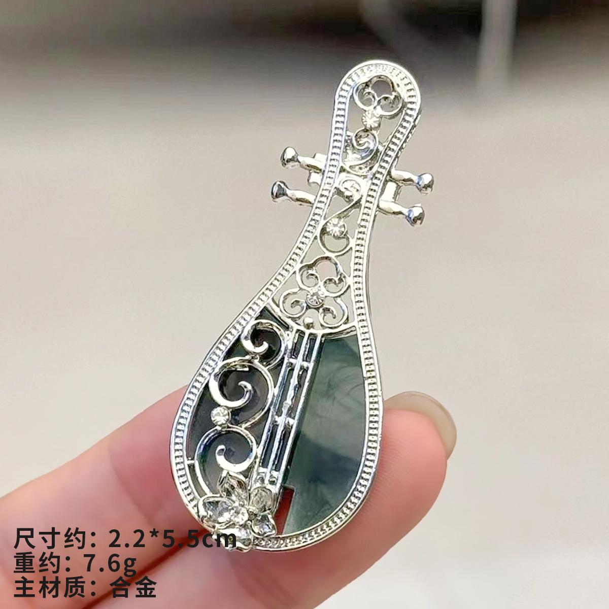 

Стиль живописи тушью Pipa Temperament Персонализированная брошь Женский элитный корсаж Hanfu Cheongsam Подвеска Креативная булавка