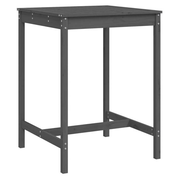 VidaXL Table de jardin gris 82,5x82,5x110 cm bois massif de pin 824083