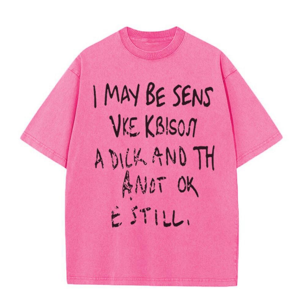 220GSM Bavlněné tričko s kyselým praním 100% Pánské nebo dámské Streetwear Vintage Letní potištěné tričko