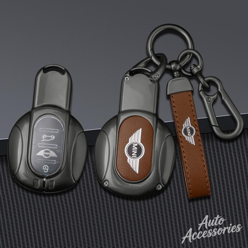 Leather Car Key Case Cover Alloy Protect Shell For BMW MINI COOPER S ONE JCW F54 F55 F56 F57 F60 CLUBMAN COUNTRYMAN R57 R58 R59 TMBCU1