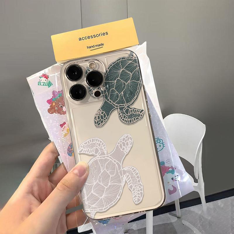 Small Fish Turtle Phone Case For IPhone 16 15 14 Pro Plus 13 12 11 17 Pro Max Case 16E 17Air Silicone Shockproof Clear Soft Case