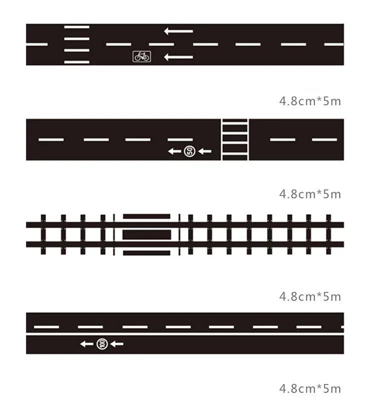 1 Pcs 5m Railway Train Curve Design Paper Washi Tape DIY Road Traffic Adhesive Tape Scrapbooking Sticker Label Masking Tape
