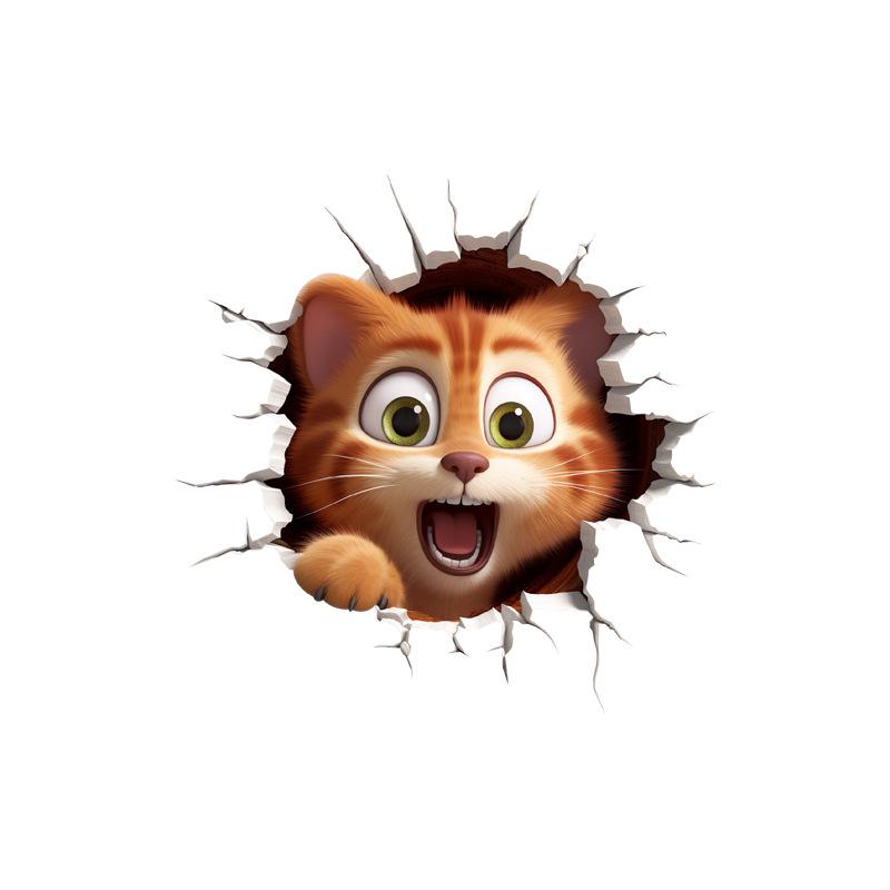 3D Cartoon Mouse & Cat Removable PVC Wall Sticker for Children's Room Decoration