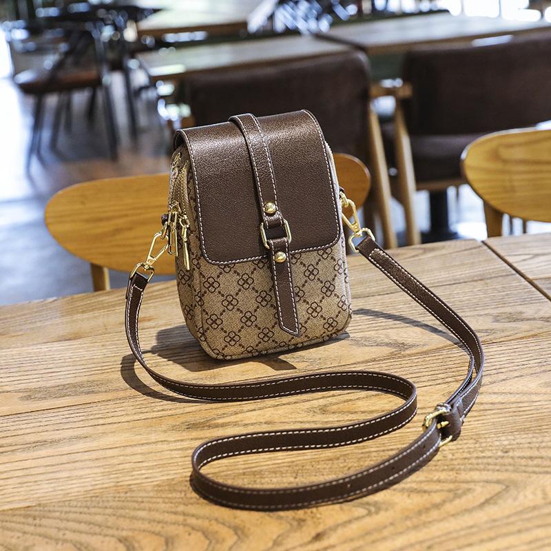 

Летняя вертикальная сумка для телефона, ретро и модная, легко сочетается, сумка через плечо с принтом, многослойный кошелек для монет для женщин