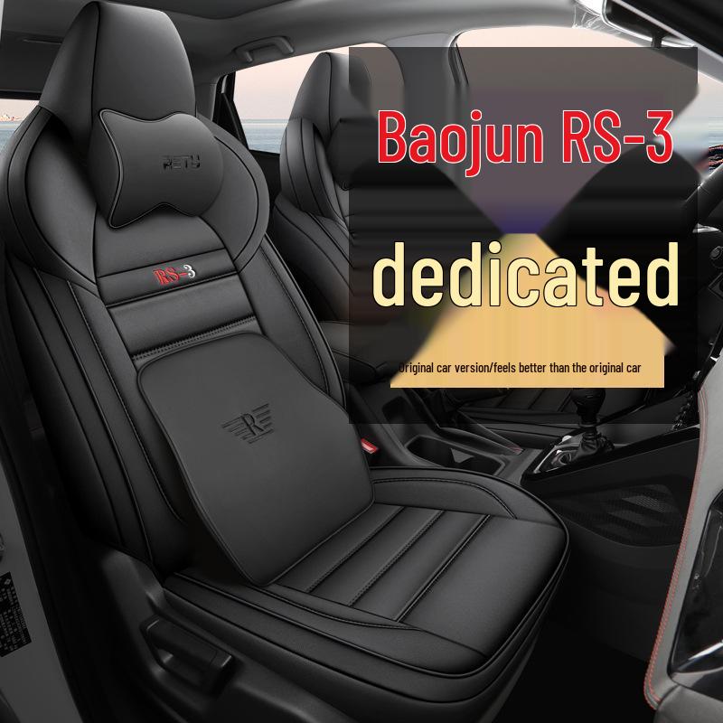 TR custom-made sporty leather car seat and cushion covers for New Baojun RS3, with full-coverage four-season mats.
