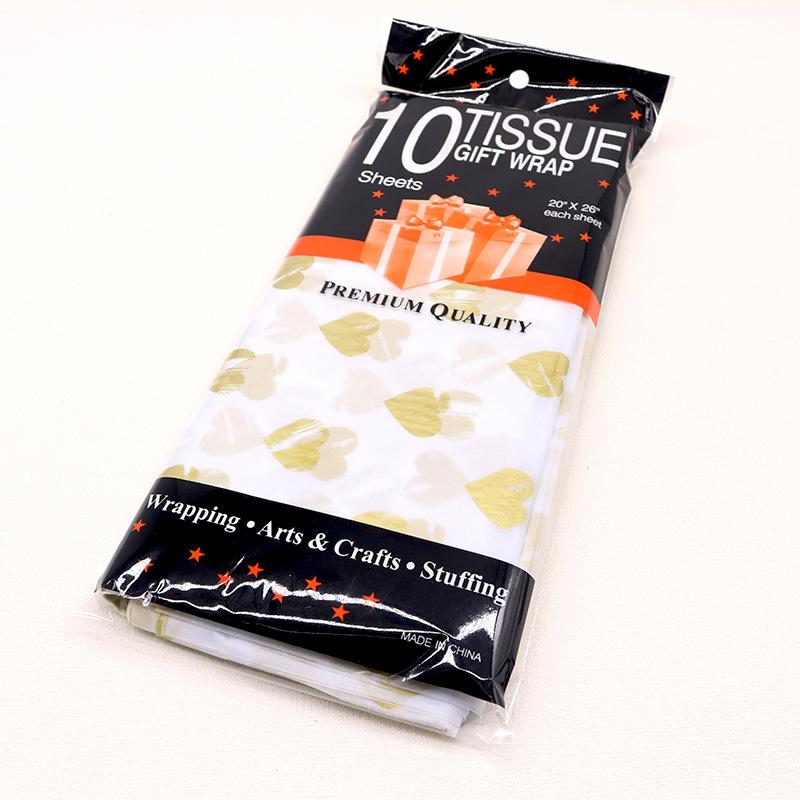 10Pcs Heart Tissue Paper for Handmade Craft Paper Diy Flowers Wrapping Gift Packing Paper Valentine's Day Wedding Party Supply