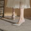 8818 French Small High Heels Women's 2025 New Gradual Change Temperament Wedding Shoes Sexy Pointed Thin Heel Shallow Mouth Single Shoes