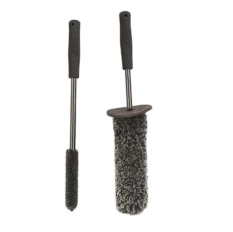 

Car Microfiber Wheel Hub Rim Cleaning Brush Kit Non-Slip Handle Bendable Brush