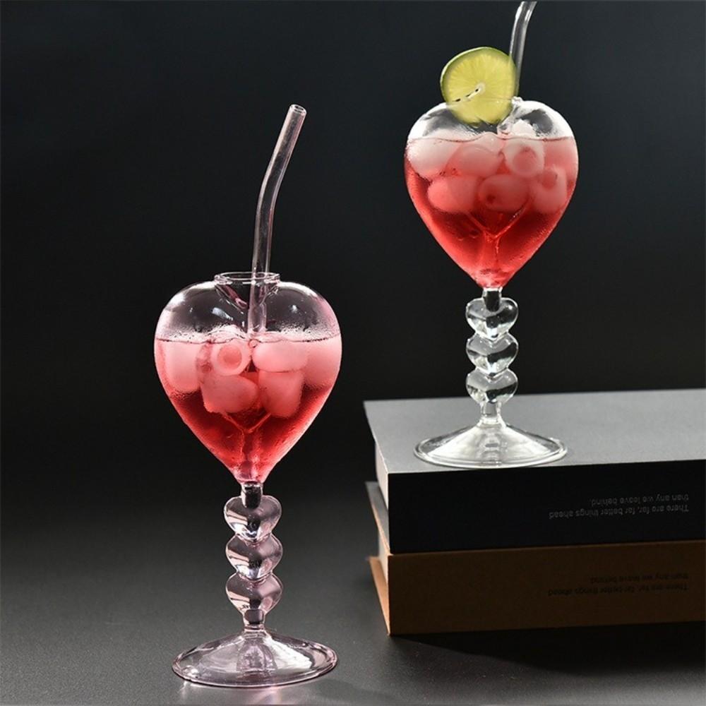 Transparent Heart Shaped Glass Large Capacity Juice Drink Glass Unique Cocktail Glasses Pub