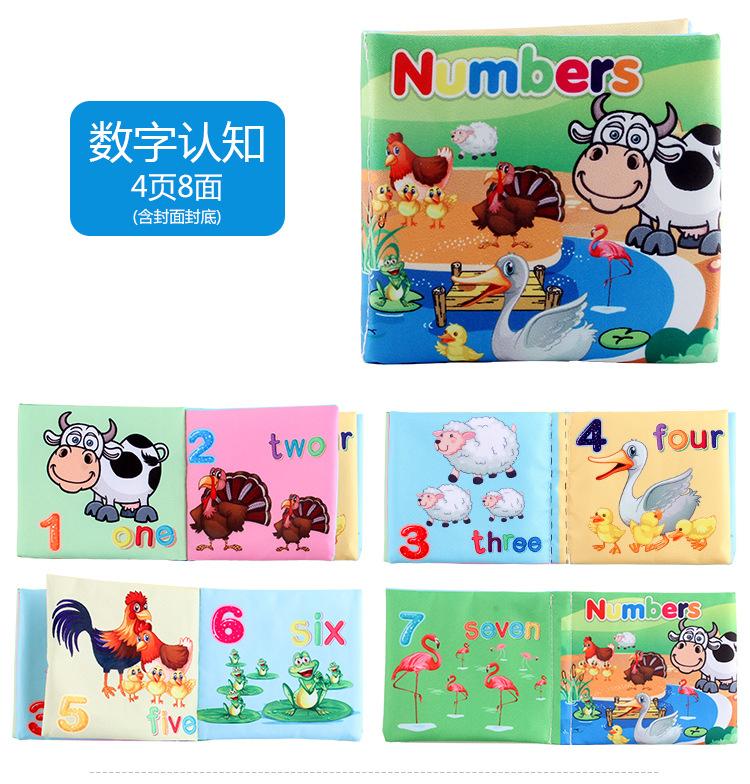 Baby Early education cloth book English animal vehicle cognitive Toys Children Montessori Multiple Types Soft Washable for KIDS