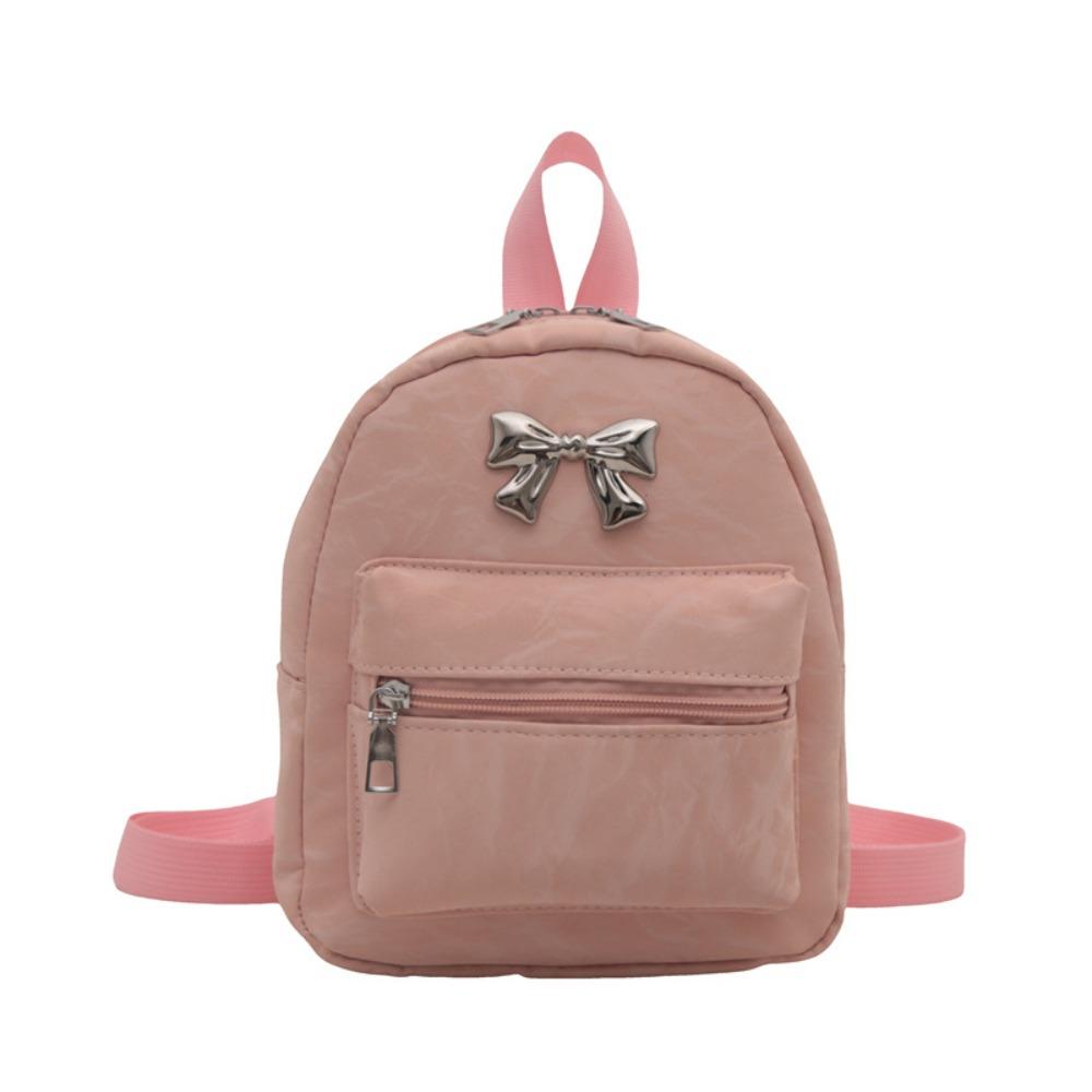 

Bow backpack women s niche autumn casual fashion Korean version girls schoolbag lightweight small travel backpack 19*9*23