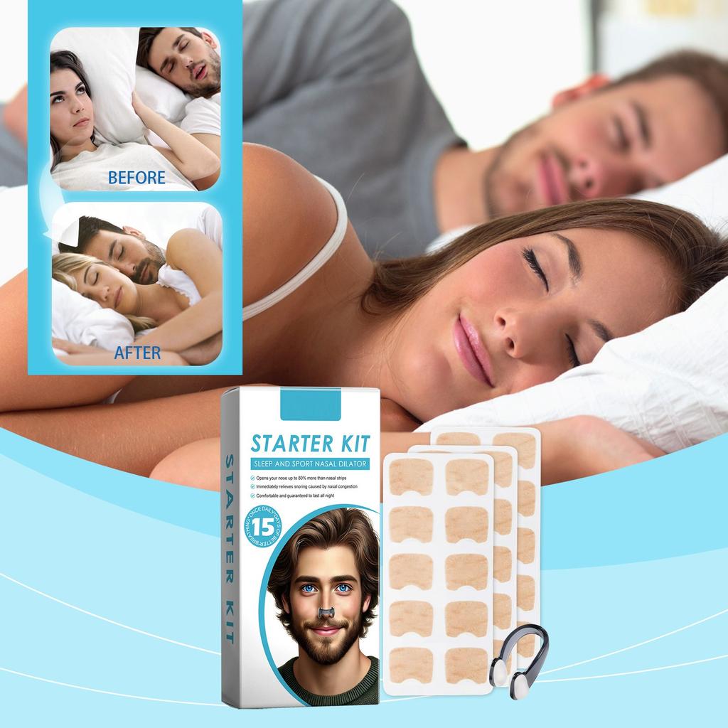 Sada pro péči o chrápání Jemné čištění nosu Každodenní oprava hladká náplast na nosní ventilaci