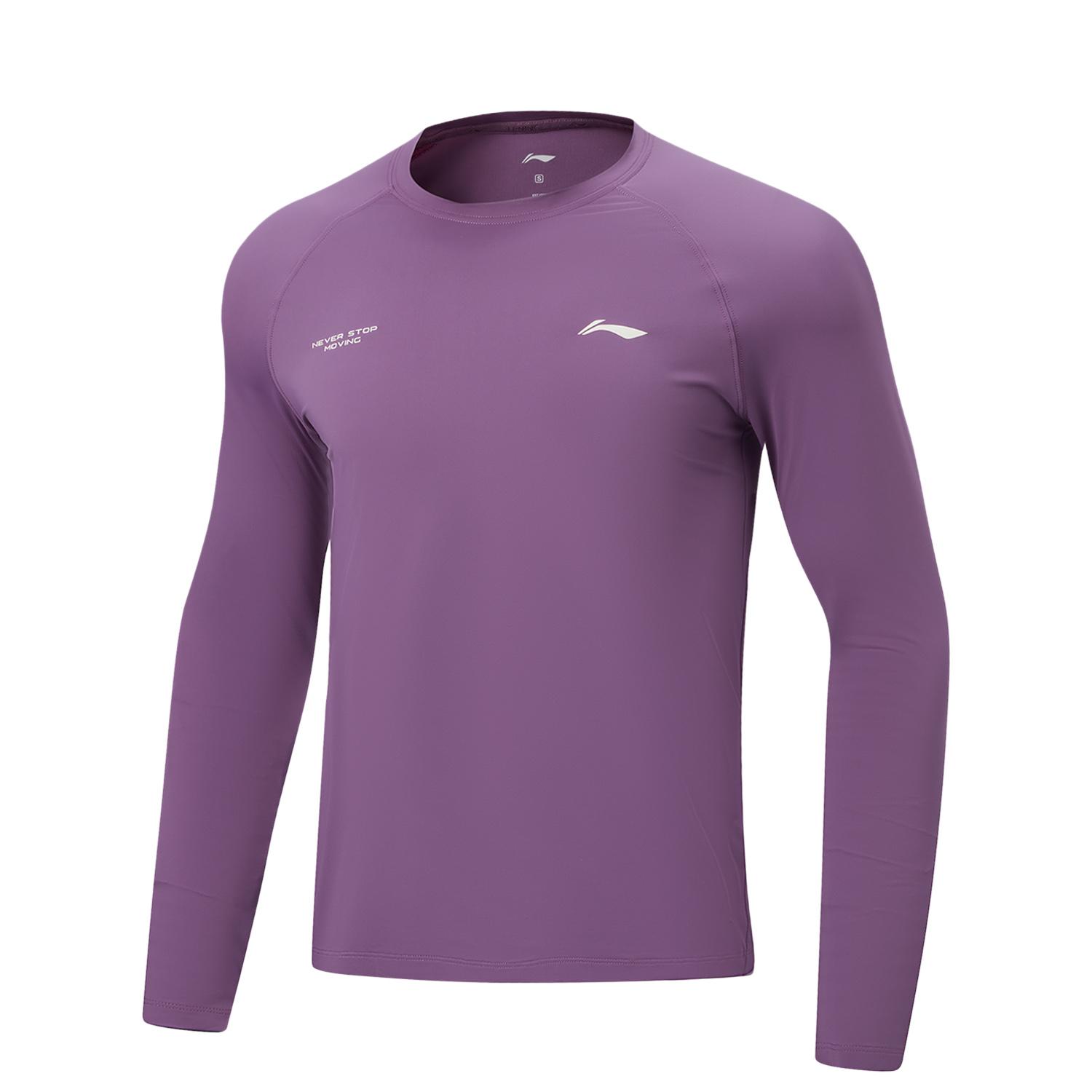 Мужская футболка Li Ning Серия Фитнес С круглым вырезом Логотип Буквы ATLW095-8 S