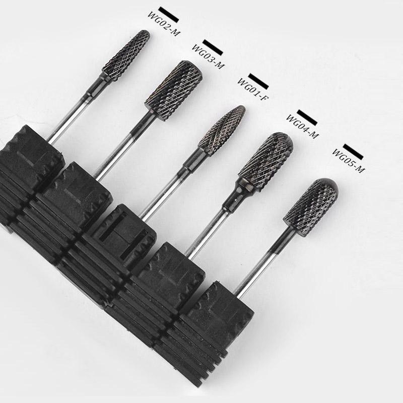 Nail Drill Bits Milling Cutter For Manicure Rotate Black Tungsten Steel Mill Burr Nail Cutter Manicure Pedicure Machine Drill Bit Accessories