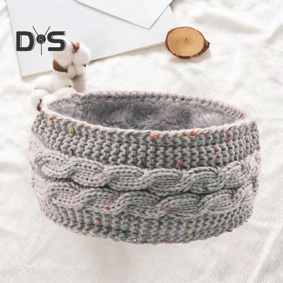Winter Headband Women Fuzzy Fleece Lined Ear Warmer Cable Knit Thick Warm Crochet Headband Solid Color Knitting Hairband