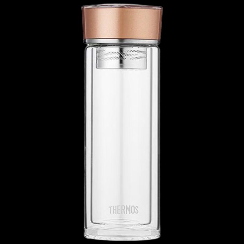 Thermos Double-Layer Insulated Glass Tea Cup with Filter