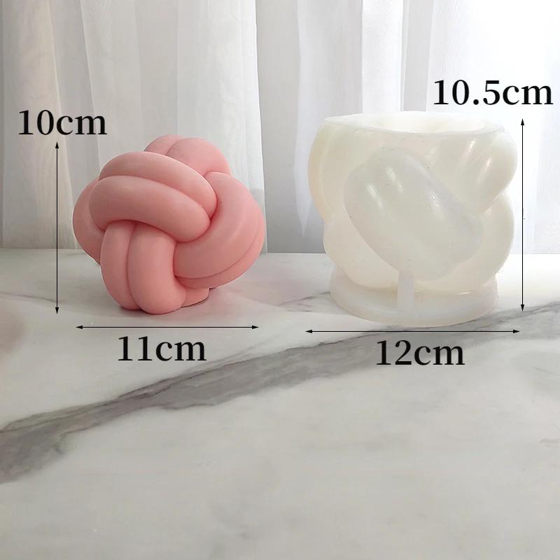 New Cross Knot Candle Silicone Mold 3D Twine Spherical Candle Making Supplies Diy Handmade Soap Plaster Epoxy Casting Tool